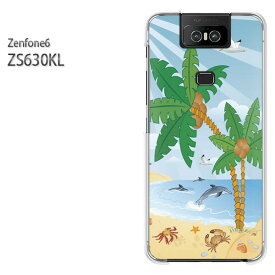 ゆうパケ送料無料 ZenFone6 ZS630KL ゼンフォンASUS zenfon6アクセサリー スマホケース カバー ハード ポリカーボネート[夏・シンプル・海・ヤシの木(ブルー)/zs630kl-pc-new0786]