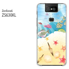ゆうパケ送料無料 ZenFone6 ZS630KL ゼンフォンASUS zenfon6アクセサリー スマホケース カバー ハード ポリカーボネート[夏・シンプル・海・熱帯魚(ブルー)/zs630kl-pc-new0790]