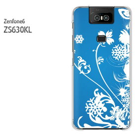 ゆうパケ送料無料 ZenFone6 ZS630KL ゼンフォンASUS zenfon6アクセサリー スマホケース カバー ハード ポリカーボネート[冬・シンプル・雪・葉(ブルー)/zs630kl-pc-new0805]