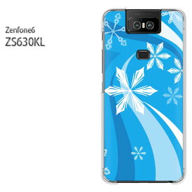 ゆうパケ送料無料 ZenFone6 ZS630KL ゼンフォンASUS zenfon6アクセサリー スマホケース カバー ハード ポリカーボネート[冬・シンプル・雪・結晶(ブルー)/zs630kl-pc-new0820]