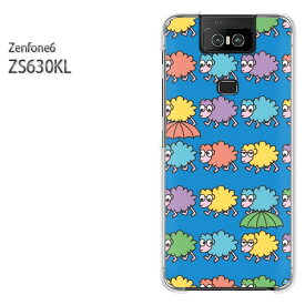 ゆうパケ送料無料 ZenFone6 ZS630KL ゼンフォンASUS zenfon6アクセサリー スマホケース カバー ハード ポリカーボネート[動物・羊・ドット(ブルー)/zs630kl-pc-new0995]