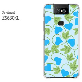 ゆうパケ送料無料 ZenFone6 ZS630KL ゼンフォンASUS zenfon6アクセサリー スマホケース カバー ハード ポリカーボネート[ハート・葉(ブルー)/zs630kl-pc-new1122]