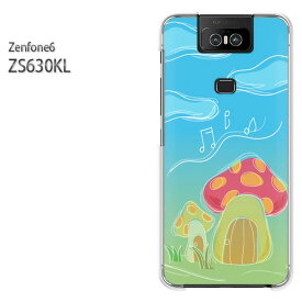 ゆうパケ送料無料 ZenFone6 ZS630KL ゼンフォンASUS zenfon6アクセサリー スマホケース カバー ハード ポリカーボネート[シンプル・キノコ(ブルー)/zs630kl-pc-new1302]