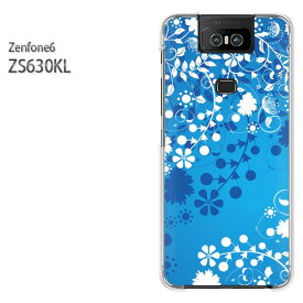 ゆうパケ送料無料 ZenFone6 ZS630KL ゼンフォンASUS zenfon6アクセサリー スマホケース カバー ハード ポリカーボネート[花(ブルー)/zs630kl-pc-new1411]