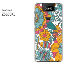 ゆうパケ送料無料 ZenFone6 ZS630KL ゼンフォンASUS zenfon6アクセサリー スマホケース カバー ハード ポリカーボネート[花・レトロ(ブルー)/zs630kl-pc-new1630]