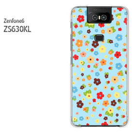 ゆうパケ送料無料 ZenFone6 ZS630KL ゼンフォンASUS zenfon6アクセサリー スマホケース カバー ハード ポリカーボネート[花・カラフル(ブルー)/zs630kl-pc-new1646]