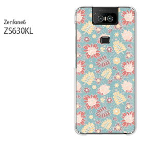 ゆうパケ送料無料 ZenFone6 ZS630KL ゼンフォンASUS zenfon6アクセサリー スマホケース カバー ハード ポリカーボネート[花・レトロ(ブルー)/zs630kl-pc-new1660]