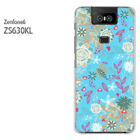 ゆうパケ送料無料 ZenFone6 ZS630KL ゼンフォンASUS zenfon6アクセサリー スマホケース カバー ハード ポリカーボネート[花・レトロ(ブルー)/zs630kl-pc-new1670]