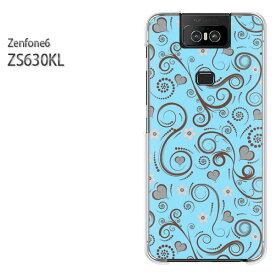 ゆうパケ送料無料 ZenFone6 ZS630KL ゼンフォンASUS zenfon6アクセサリー スマホケース カバー ハード ポリカーボネート[花・レトロ(ブルー)/zs630kl-pc-new1696]