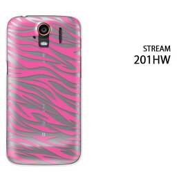 ゆうパケ送料無料【SoftBank STREAM 201HW用ケース】【201hwケース】[ケース/カバー/CASE/ケ−ス][アクセサリー/スマホケース/スマートフォン用カバー]【クリアバック・濃ピンクゼブラ/201hw-M207】