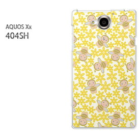 ゆうパケ送料無料【SoftBank AQUOS Xx 404SHケース】[404sh ケース/404sh カバー][アクセサリー/スマホケース/スマートフォン用カバー][花・蜂(黄)/404sh-pc-new1005]