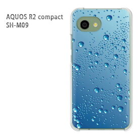 ゆうパケ送料無料 AQUOS R2 compact SH-M09ソフトバンク アクオス R2 コンパクト aquosr2 compact shm09クリア 透明 スマホケース カバー ハード ポリカーボネート[シンプル・水滴(ブルー)/aquosr2compact-pc-new1397]