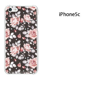 ゆうパケ送料無料 iPhone 5C用ケース iPhone5C ハードケースカバー CASE iPhone ケース スマートフォン用カバー [花・バラ(黒)/i5c-pc-ne011]