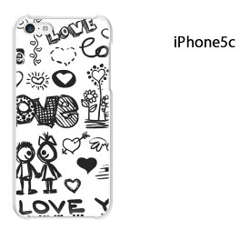 ゆうパケ送料無料 iPhone 5C用ケース iPhone5C ハードケースカバー CASE iPhone ケース スマートフォン用カバー [シンプル・LOVE(黒)/i5c-pc-ne074]