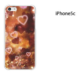 ゆうパケ送料無料 iPhone 5C用ケース iPhone5C ハードケースカバー CASE iPhone ケース スマートフォン用カバー[ハート・キラキラ(ブラウン・ピンク)/i5c-pc-new0427]