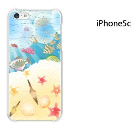 ゆうパケ送料無料 iPhone 5C用ケース iPhone5C ハードケースカバー CASE iPhone ケース スマートフォン用カバー[夏・シンプル・海・熱帯魚(ブルー)/i5c-pc-new0790]