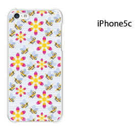 ゆうパケ送料無料 iPhone 5C用ケース iPhone5C ハードケースカバー CASE iPhone ケース スマートフォン用カバー[花・蜂(ブルー)/i5c-pc-new0948]