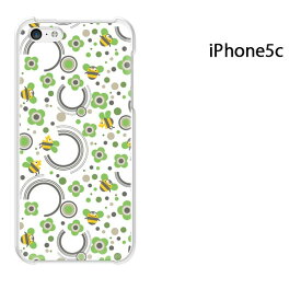 ゆうパケ送料無料 iPhone 5C用ケース iPhone5C ハードケースカバー CASE iPhone ケース スマートフォン用カバー[花・蜂(グリーン)/i5c-pc-new0961]