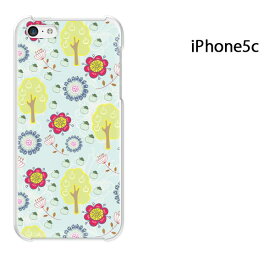 ゆうパケ送料無料 iPhone 5C用ケース iPhone5C ハードケースカバー CASE iPhone ケース スマートフォン用カバー[花・木(ブルー)/i5c-pc-new1090]