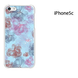 ゆうパケ送料無料 iPhone 5C用ケース iPhone5C ハードケースカバー CASE iPhone ケース スマートフォン用カバー[花(ブルー)/i5c-pc-new1622]