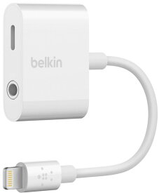 Belkin ライトニング &amp; 3.5mmオーディオ デュアルアダプター iPhone 14 / 13 / 12 / SE / 11 / XR 対応 MFi認証 イヤホン・充電同時可 データ転送対応 ホワイト F8J212BTWHT