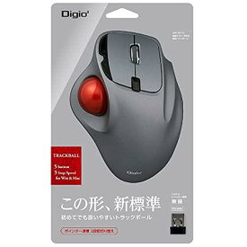 Digio2 マウス 無線 トラックボール 5ボタン 光学式 グレー MUS-TRIF175GY