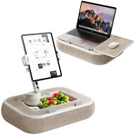 膝上テーブル ラップデスク クッション付き ノートパソコンスタンド タブレットスタンド 3WAY ノートPC対…