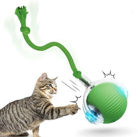 【2024改良型】 猫 ボール 猫 おもちゃ 自動 一人遊び 猫 電動おもちゃ 光る 猫のおもちゃ 3モード シリコーン素材 鈴付き 運動不足対策 ストレス解消 屋内用 自動 ネコ おもちゃ グリーン