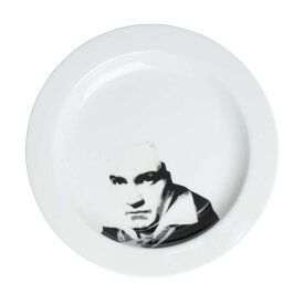 サンアート おもしろ食器 「 偉人フェイスディッシュ 」 ベートーベン 中皿 直径23.5cm ホワイト SAN2208-1