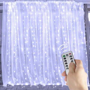 300 LED �J�[�e���X�g�����O���C�g3M×3M USB�쓮 �����d�������C�g�t�������R��8���[�h�������̃p�[�e�B�[�E�B���h�E����