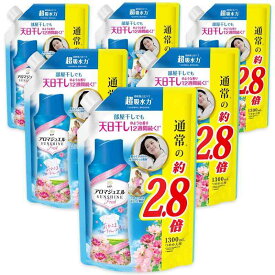 [ケース販売] レノア ハピネス アロマジュエル 香り付け専用ビーズ おひさまフローラル 詰め替え 大容量 1,300mL x6袋