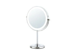 コイズミ LEDミラー 拡大鏡 φ165mm 調光 調色 USB 充電式 卓上タイプ シルバー KBE-3280/S