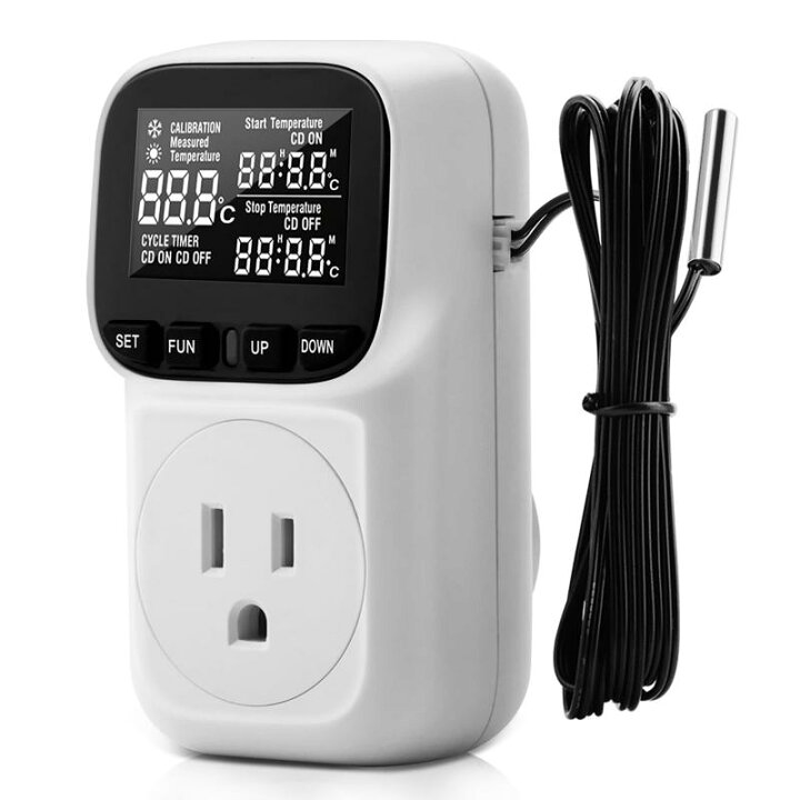 楽天市場】 1800W サーモスタット 温度制御ソケット爬虫類 ファン 水槽 