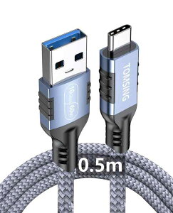 USB Type C P[u USB A to USB C 0.5m 3.2 3A/60W }[d 10Gbps f[^] ϋv iC҂ fh~ [dP[u for iPhone 16 / 15 /iPad Pro/MacBook