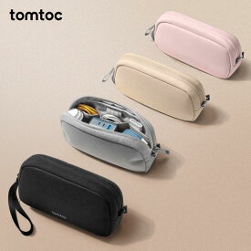 tomtoc ガジェットポーチ 小物入れ トラベルポーチ ガジェットケース 万能バッグ PC周辺小物 ケーブル SDカード イヤホン収納 通勤 通学 出張 旅行 お出掛け オフィス 便利グッズ 自立 撥水 軽量
