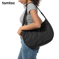 tomtoc ショルダーバッグ レディース 大容量 9L 軽量 ラウンドショルダーバッグ iPad Pro iPad Air 11対…
