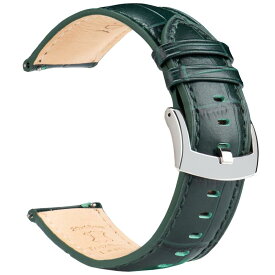 [OTTOODY] 時計バンド 時計ベルト18mm 20mm 21mm 22mm ワニ革模様 エレガント 本革腕時計バンド 交換ベルト クイックリリース 工具は不要です メンズ レディース 時計とスマートウォッチ用