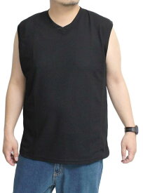 [ワン カラーズ] DISCUS(ディスカス) ノースリーブ Tシャツ メンズ 大きいサイズ Vネック ドライ ワッフル 吸汗速乾 消臭 抗菌 タンクトップ 3L ブラック(49)