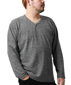 [ルイシャブロン] Tシャツ メンズ 大きいサイズ 長袖 LL-5L ロンT Vネック レイヤード ヘンリーネック