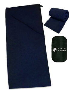 MYSTIC EARTH(ミスティックアース)寝袋 封筒型 インナーシュラフ フリース 大判 保温 山小屋 軽量 登山 テント泊 防災用品 毛布 ブランケット地震対策災害 キャンプ 外泊 多機能 膝掛け 毛布 ア