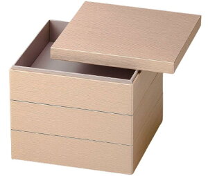 J-kitchens 重箱 3段 6.5寸 ハイブリッド 紙 お重箱 ローズゴールド 20.2cm x 20.2cm x 18.3cm 日本製