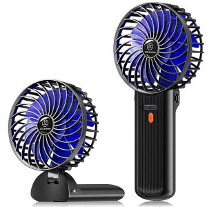 JZCreater 携帯扇風機 手持ち扇風機 ハンディファン 卓上扇風機 小型 静音 充電式USB扇風機 バッテリー内蔵 4段階風量調節 7枚羽根 折り畳み ミニ扇風機 小型扇風機 熱中症予防対策 手持ち/卓