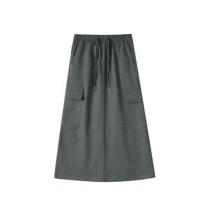 スカート レディース Aラインスカート ミディ丈 ハーフ丈 ポリエステル混紡 無地 カーキ グレー 灰色 黒 ブラック 白 ホワイト カジュアル かわいい おしゃれ
