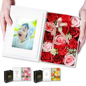 TUKUMO ブック型ソープフラワー ギフト ボックス フォトフレーム L判 2L判 母の日 花束 入学祝 卒業祝い 誕生日 プレゼント 退職祝い ウェディングフォト