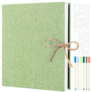 AIOR フォトアルバム 貼るタイプ フリー台紙 麻縄飾り 30枚/60ページ 手作りフォトブック 粘着式 写真収納 ファイル フィルム 家庭用 子供用 記念日 結婚式 誕生日 プレゼント