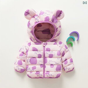 子供用綿入りジャケット キッズ 男女兼用 アウター 春秋 かわいい 動物柄プリント パーカー 普段使い 80cm 90cm 100cm 110cm 120cm