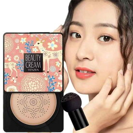 クッションファンデーションVENZEN BEAUTY CREAM 美白 ツヤ肌美肌潤い明るい 瞬間にカバー1つ6役 呼吸できるカバー力強い 乾燥しがちな肌にうるおいを与え、なめらかでつややかな肌を長時間キ