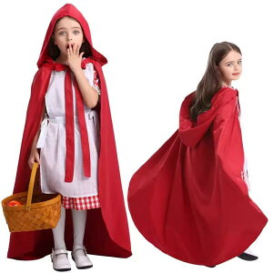 キッズ 女の子 子供用 赤ずきん コスチューム 衣装 4点セット ワンピース チュールスカート 発表会 舞台衣装 ハロウィン クリスマス イベント コスプレ 赤色 マント ケープ