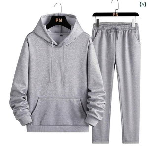 セットアップ メンズ 男性用 10代 20代 春秋 ジャージ スウェット パーカー 長袖 長ズボン 部屋着 ルームウェア スポーティ 普段使い カジュアル 運動着 ポリエステル 黒 ブラック グレー