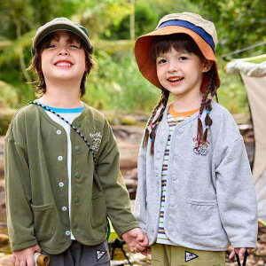 キッズ ジャケット 子供服 アウター 春秋 男の子 女の子 カーディガン 80cm 90cm 100cm 110cm 120cm 130cm 140cm 綿83% 軍 ???? 燕麦グレー